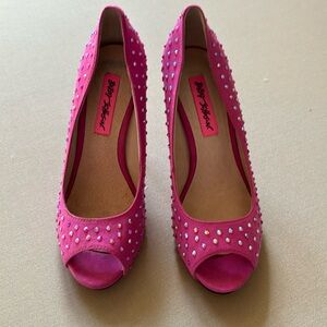Betsy Johnson pink blinged heels